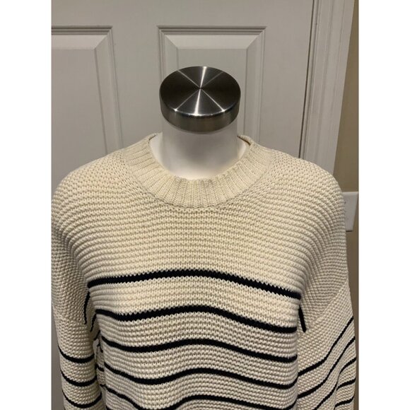 Alex Mill Cream & Navy Striped Button Back Sweater, Size XL $150 Size XL - Picture 5 of 12
